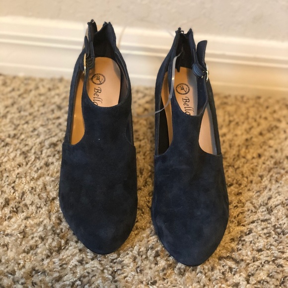Navy blue suede Bella vita booties - Picture 2 of 4